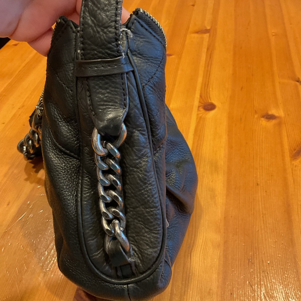 B. MAKOWSKY HOBO SHOULDER BAG VINTAGE 90’s Y2K BLACK LEATHER SILVER HARDWARE - Picture 8 of 16
